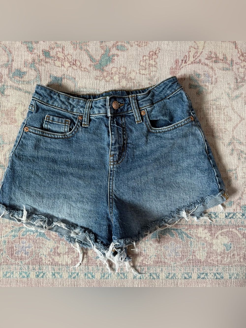 wild fable Distressed High-Rise Denim Shorts - Blue
